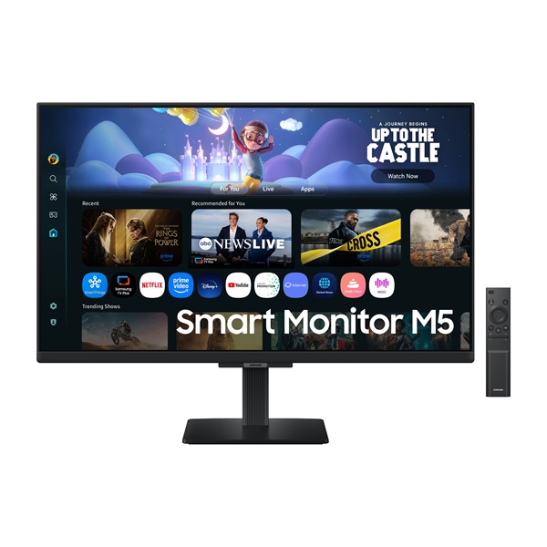 SAMSUNG SMART IPS monitor 27" M5, 1920x1080, 16:9, 250cd/m2, 5ms, 2xHDMI/2xUSB/WiFi/Bluetooth, hangszóró (LS27FM500EUXDU)