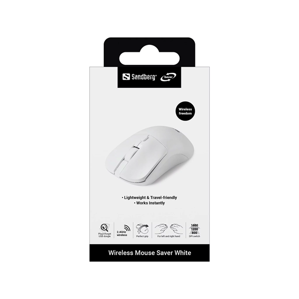 SANDBERG Egér, Wireless Mouse, fehér (331-05)