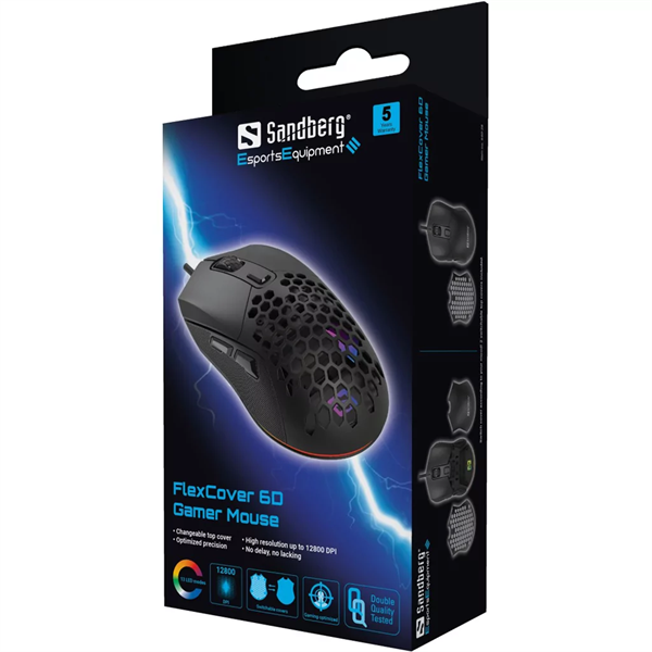 SANDBERG FlexCover 6D Gamer Egér (640-28)