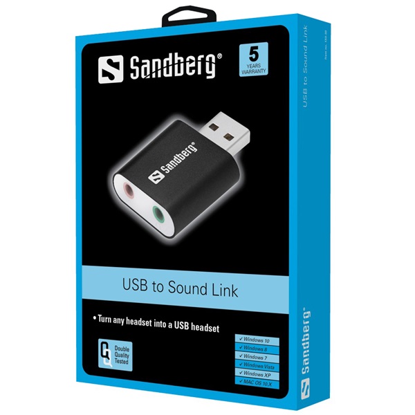 SANDBERG Hangkártya, USB to Sound Link (133-33)