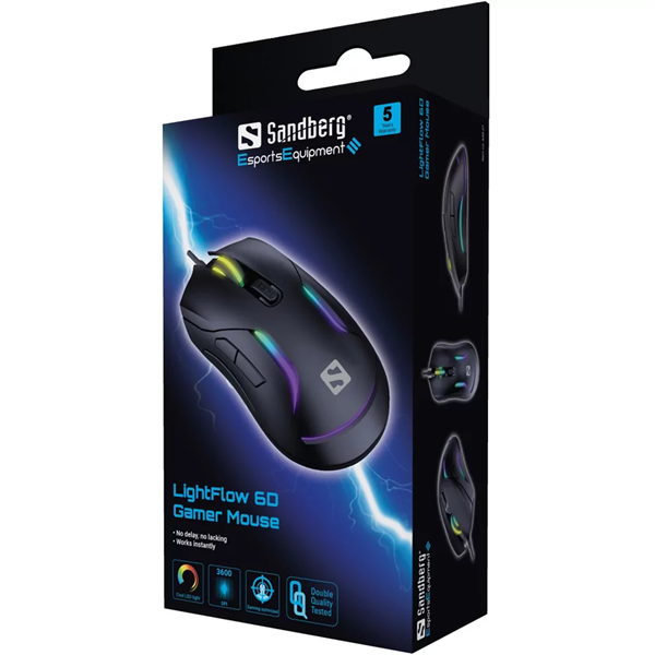 SANDBERG LightFlow 6D Gamer Egér (640-27)
