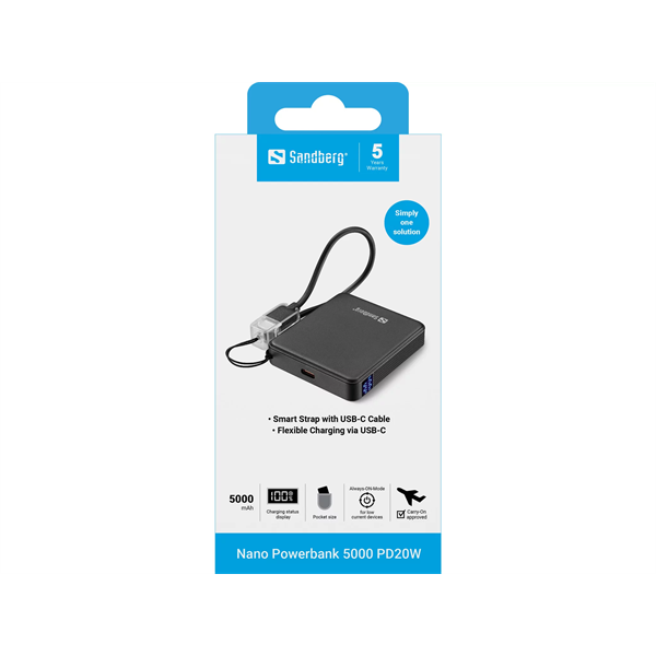 SANDBERG Nano Powerbank 5000 PD20W (421-33)