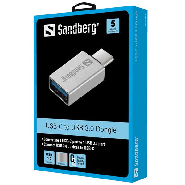 SANDBERG USB-C tartozék, USB-C to USB 3.0 Dongle (136-24)