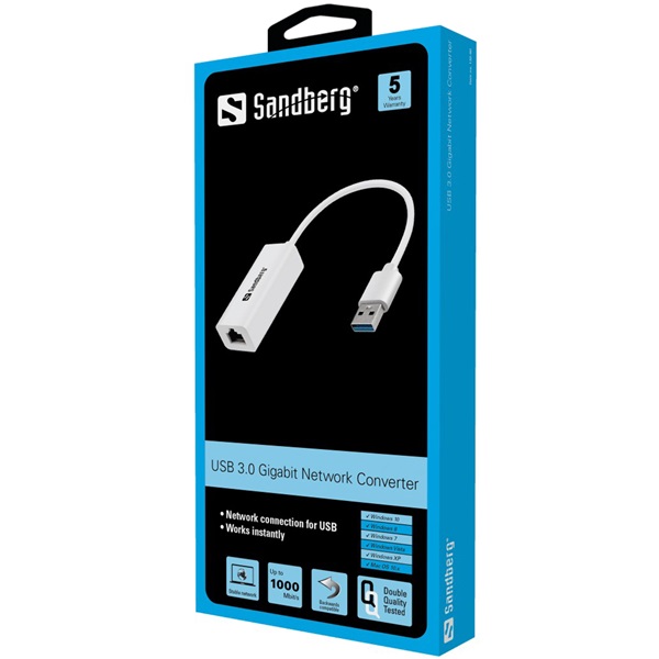 SANDBERG USB-adapter, USB3.0 Gigabit Network Adapter (133-90)