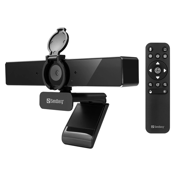 SANDBERG Webcam Pro Remote 4K, dual noise reduction, USB-A / USB-C, auto focus, auto light adjust, 5 év garancia (134-45)