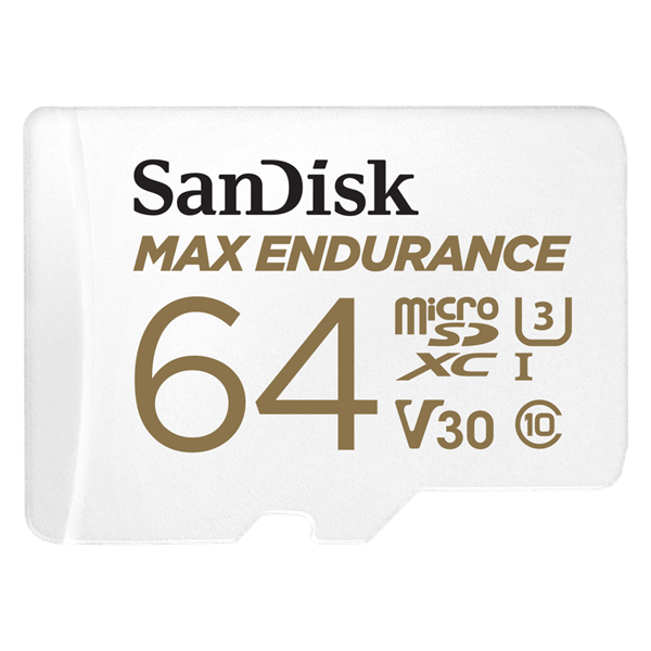 SANDISK 186473, microSDXC Max Endurance 64GB (V30/U3/Cl.10/R100/W40) + SD adapter (00186473)