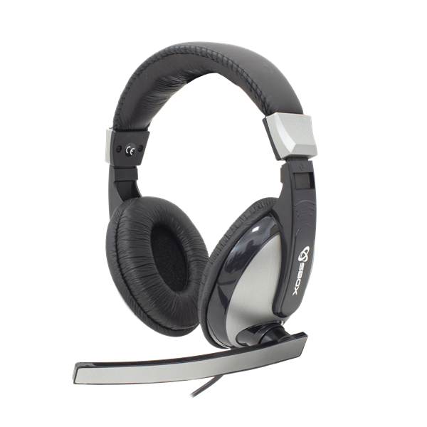 SBOX Fejhallgató, HEADSET + MICROPHONE, Black/Silver (HS-302)
