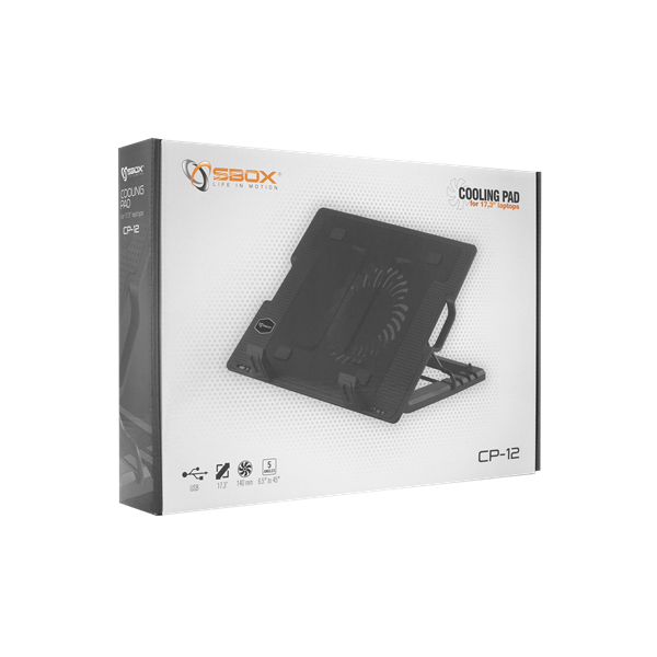 SBOX Notebook hűtő, COOLING PAD, 17.3" (CP-12)