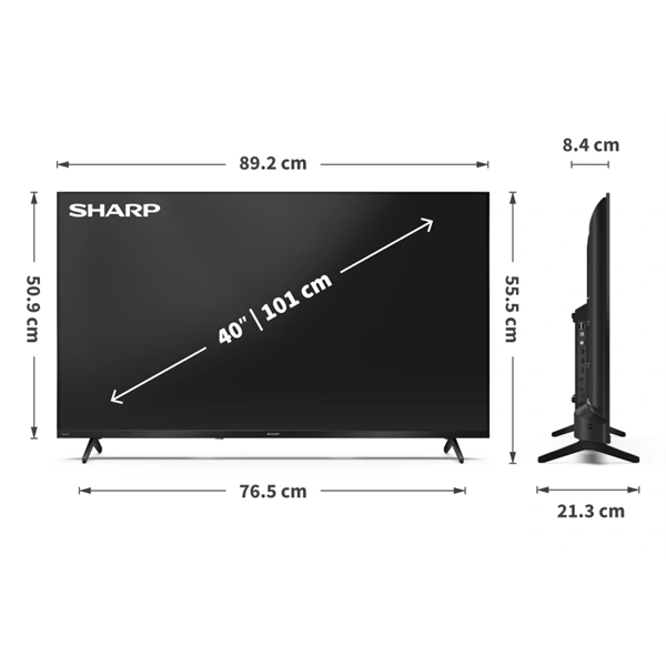 SHARP 40HF3265E 40"/101cm Full HD QLED Google TV, 1920x1080, 3xHDMI/2xUSB (40HF3265E)