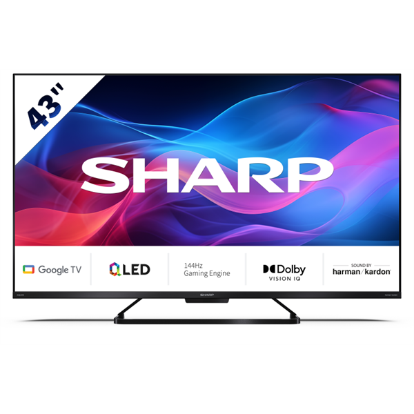 SHARP 43GR8265E 43"/108cm 4K UHD QLED Google TV, 144 Hz, 3840x2160, 4xHDMI/2xUSB (43GR8265E)