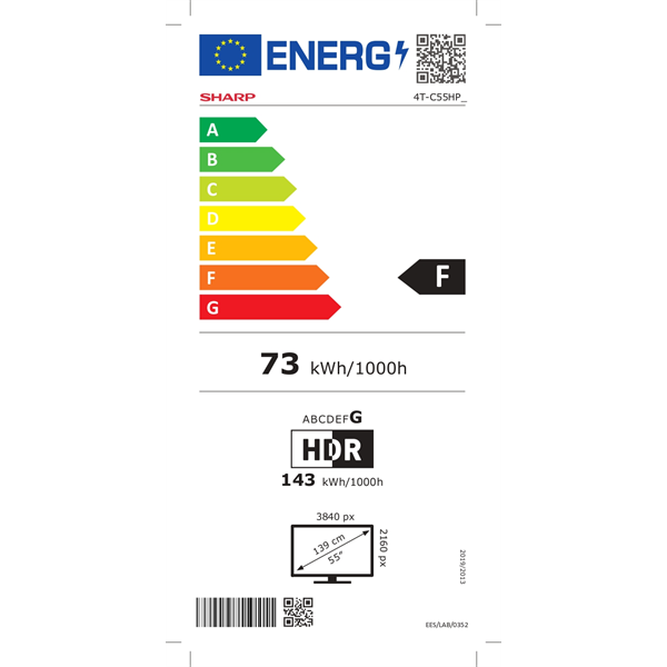 SHARP 55HP6265E 55"/139cm 4K Ultra HD QLED Google TV, 3840x2160, 4xHDMI/2xUSB (55HP6265E)