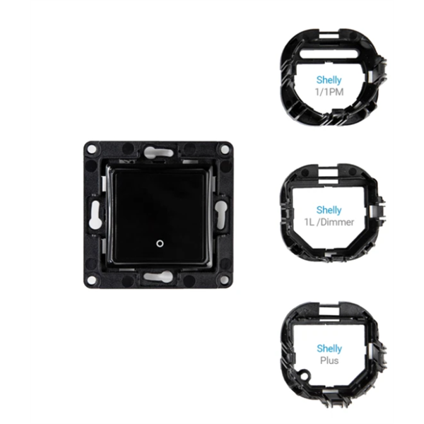 SHELLY Fali Villanykapcsoló, 1 Gombos, fekete - SHELLY WALL SWITCH 1XBTN BLACK (SHELLY WALL SWITCH 1XBTN BLACK)