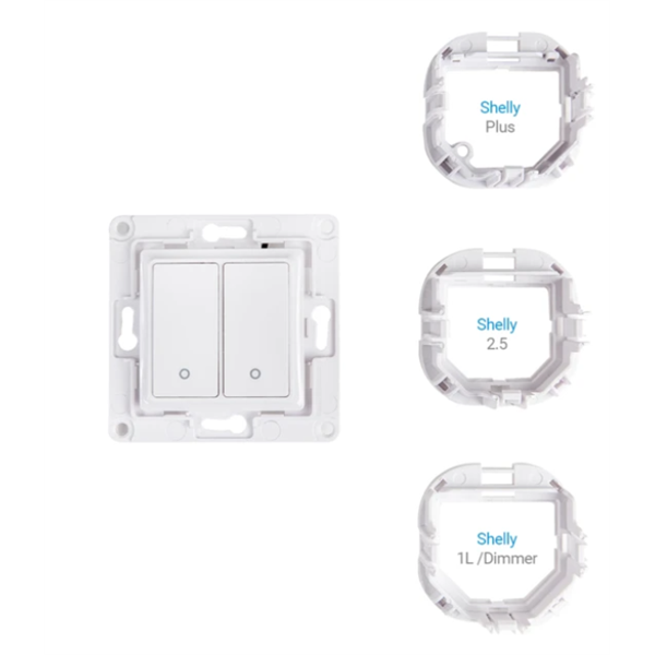 SHELLY Fali Villanykapcsoló, 2 Gombos, fehér - SHELLY WALL SWITCH 2XBTN WHITE (SHELLY WALL SWITCH 2XBTN WHITE)