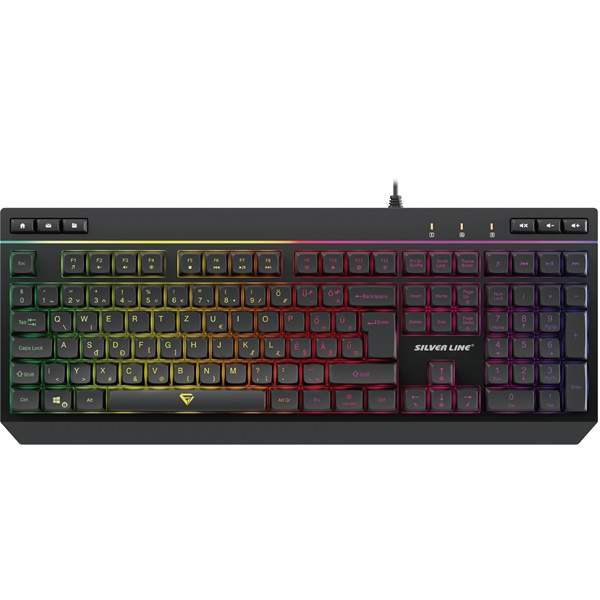 SILVERLINE gamer vezetékes billentyűzet, RGB világítás, HU (KB942)