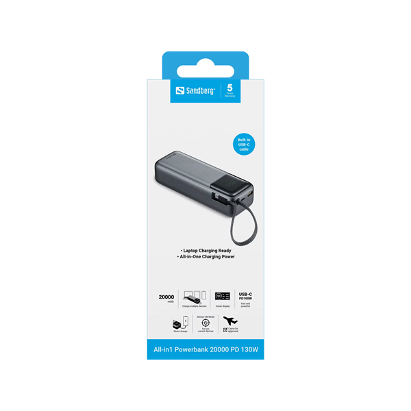 Sandberg All-in1 Powerbank 20000 PD 130W (421-30)