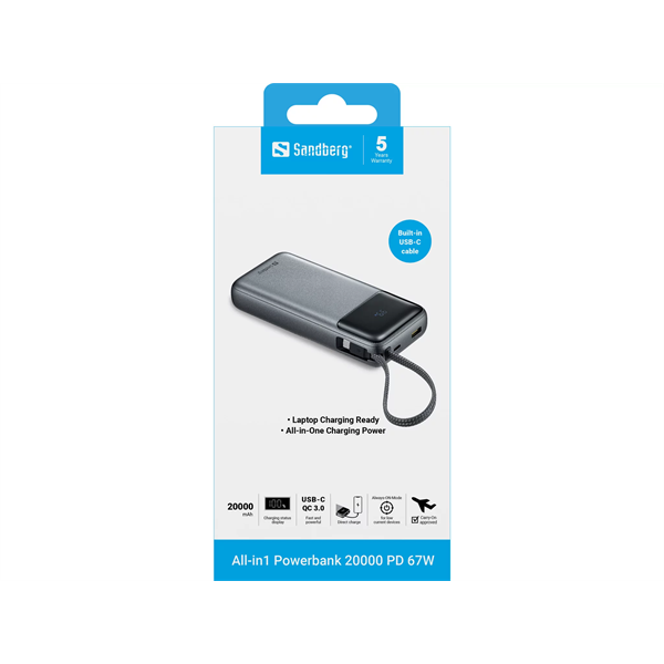 Sandberg All-in1 Powerbank 20000 PD 67W (421-29)