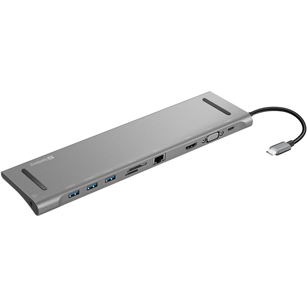 SANDBERG USB-C dokkoló, USB-C 10-in-1 Docking Station (136-31)