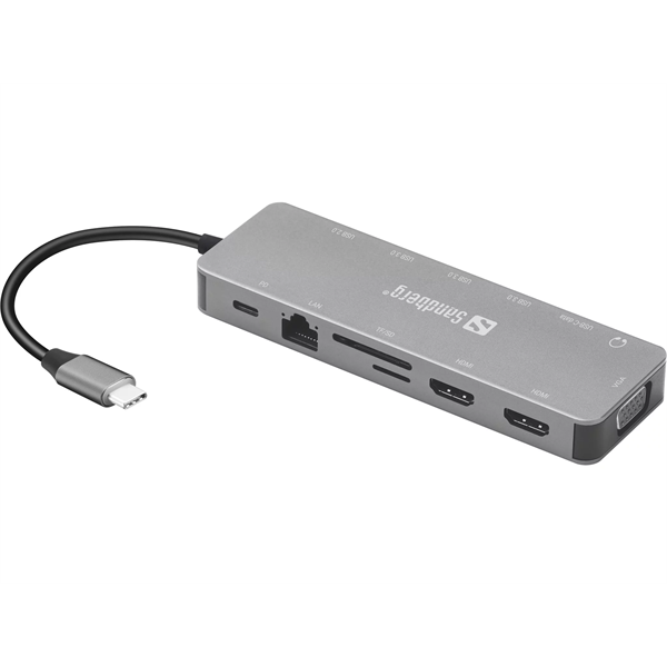 SANDBERG Dokkoló, USB-C 13-in-1 Travel Dock (136-45)