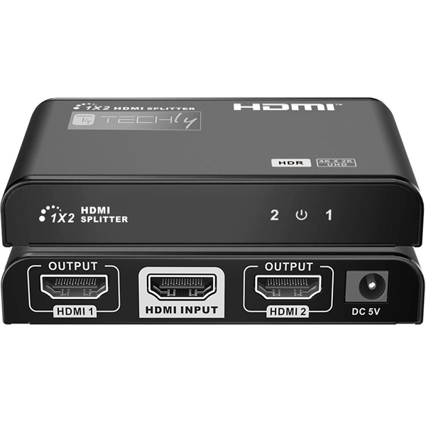 TECHLY HDMI splitter, 1 in 2 out, 30 méter, 4K Ultra HD, HDMI 2.0 (IDATA HDMI2-4K2)