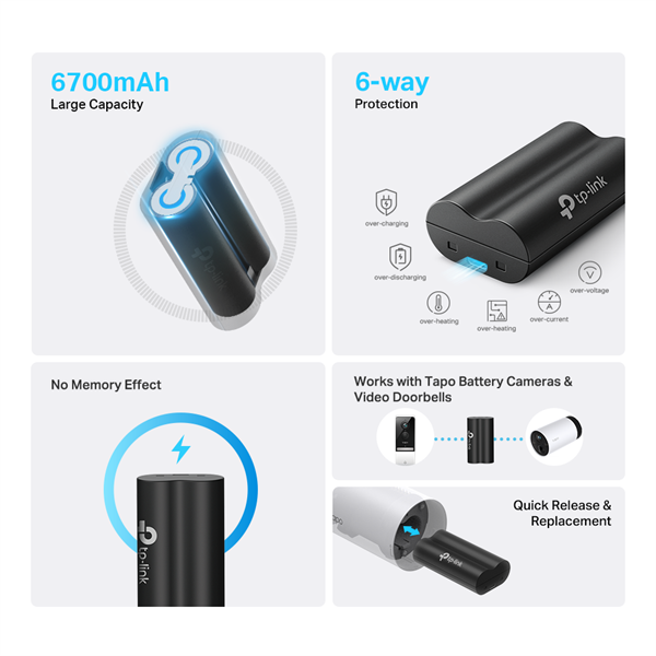 TP-LINK Akkumulátor Pack (TAPO kamerához és kaputelefonhoz), TAPO A100 (TAPO A100)