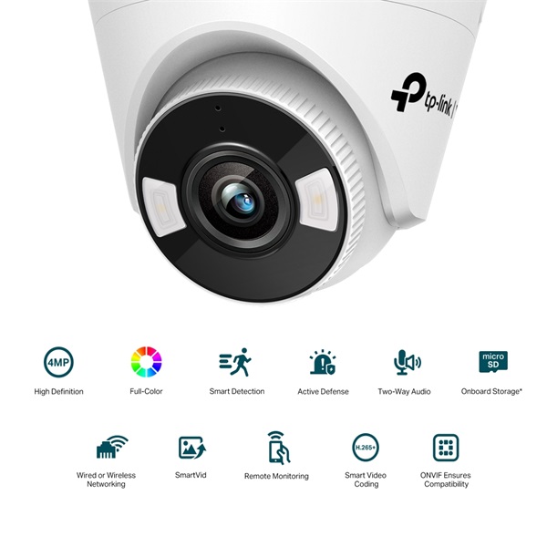 TP-LINK IP Kamera beltéri éjjellátó 4 Megapixel, 2.8mm Objektív, VIGI C440(2.8MM) (VIGI C440(2.8MM))