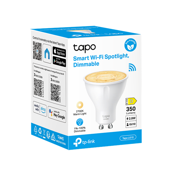 TP-LINK LED Izzó Wi-Fi-s GU10, Spotlight, TAPO L610 (TAPO L610)