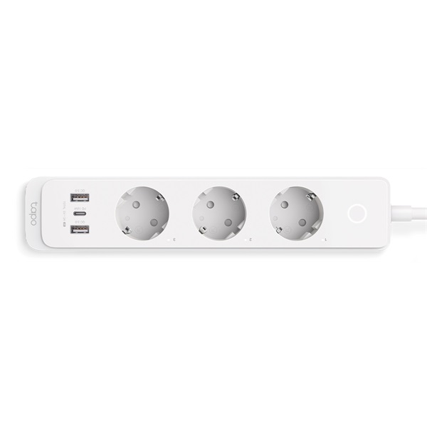 TP-LINK Okos Elosztósor Wifi-s, 3xDugalj + 2xUSB + 1x 18W USB-C, TAPO P300 (TAPO P300)