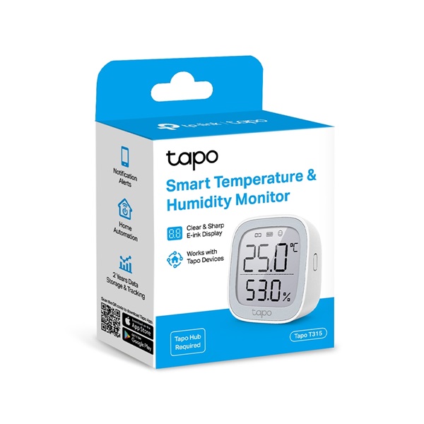 TP-LINK Okos Hőmérséklet és Páratartalom Monitor, TAPO T315 (TAPO T315)