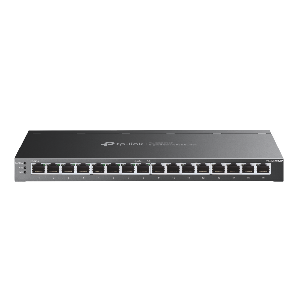TP-LINK Switch 16x1000Mbps (8xPOE+), Fémházas Asztali Menedzselhető, SG2016P (SG2016P)