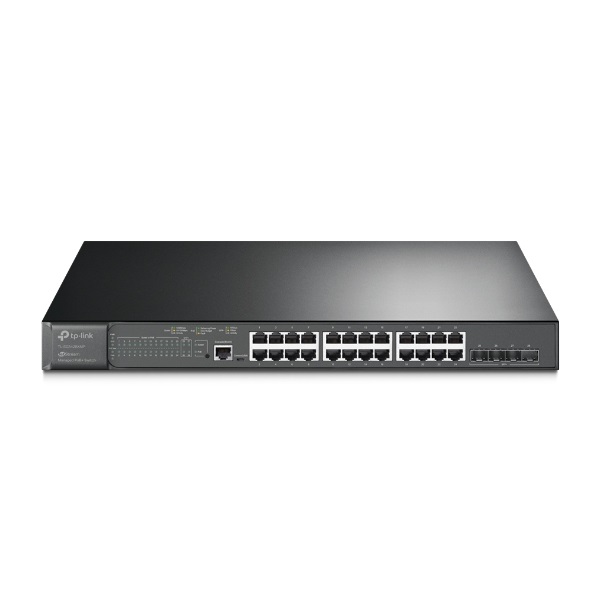 TP-LINK Switch 24x1000Mbps (24xPOE+) + 4x10G SFP+ + 2xkonzol port, Menedzselhető, SG3428XMP (SG3428XMP)