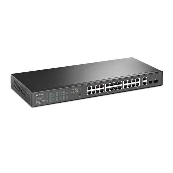 TP-LINK Switch 26x1000Mbps (24xPOE+) + 2xGigabit SFP, Menedzselhető, TL-SG1428PE (TL-SG1428PE)