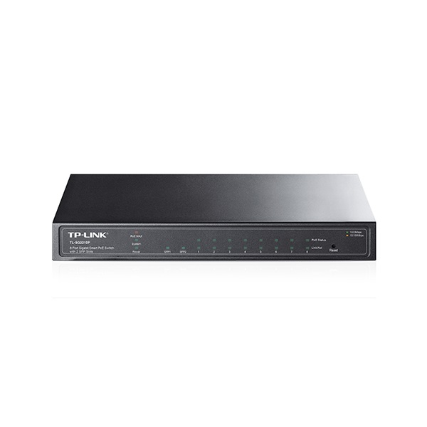 TP-LINK Switch 8x1000Mbps (8xPOE) + 2xSFP, Menedzselhető, SG2210P (SG2210P)