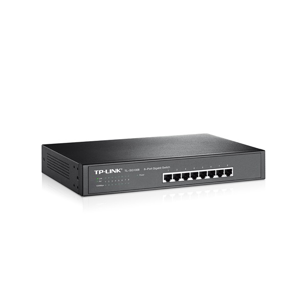 TP-LINK Switch 8x1000Mbps, Fémházas Asztali/Rackes, TL-SG1008 (TL-SG1008)