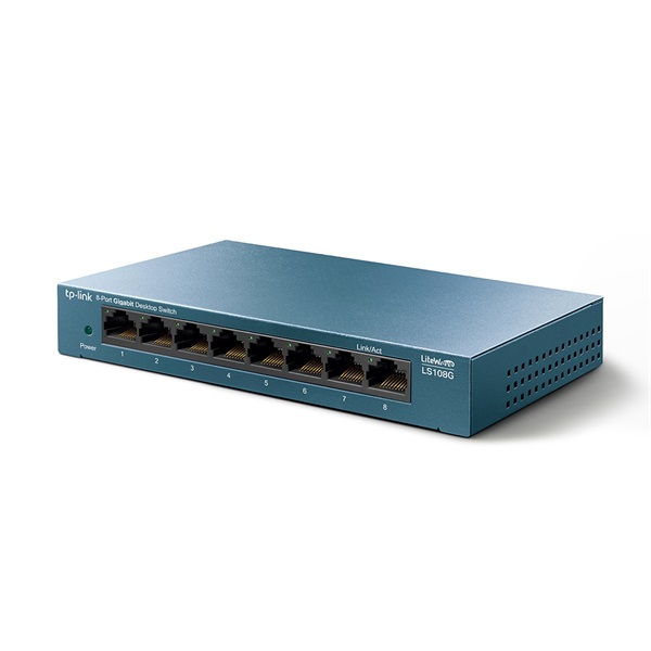 TP-LINK Switch 8x1000Mbps Fémházas, LS108G (LS108G)