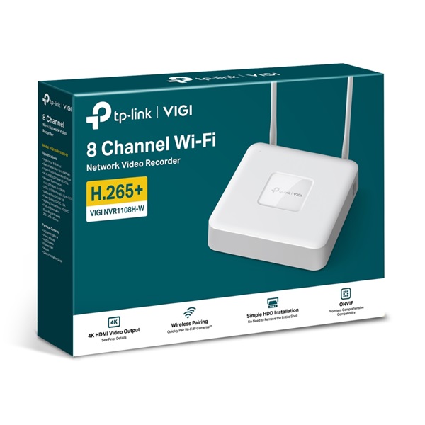 TP-LINK Video recorder 8 Csatornás Wireless, VIGI NVR1108H-W (VIGI NVR1108H-W)