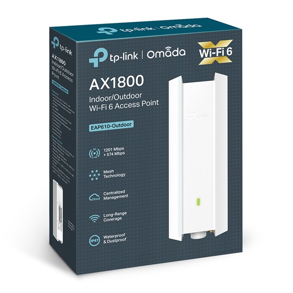 TP-LINK Wireless Access Point Dual Band AX1800 Kültéri/Beltéri, EAP610-OUTDOOR (EAP610-OUTDOOR)
