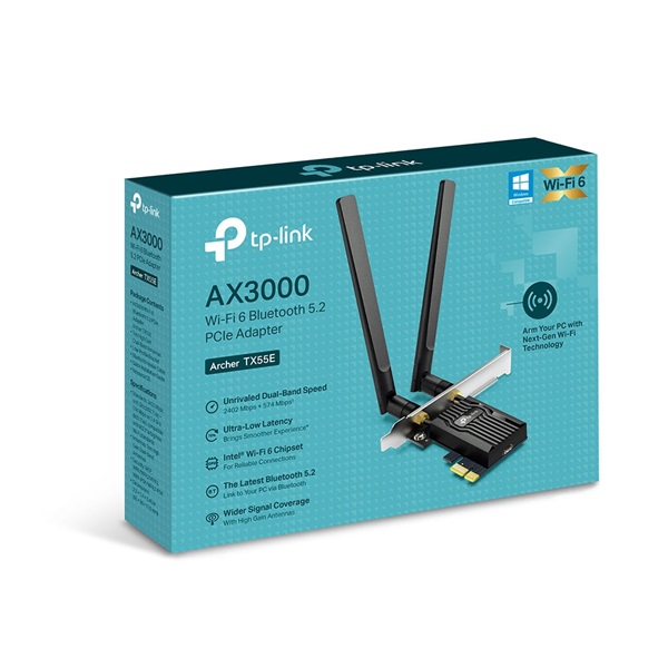 TP-LINK Wireless Adapter PCI-Express Dual Band AX3000 Wifi 6 Bluetooth, Archer TX55E (ARCHER TX55E)