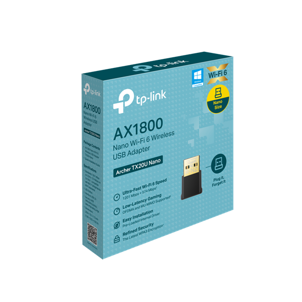 TP-LINK Wireless Adapter USB Dual Band AX1800, ARCHER TX20U Nano (ARCHER TX20U NANO)