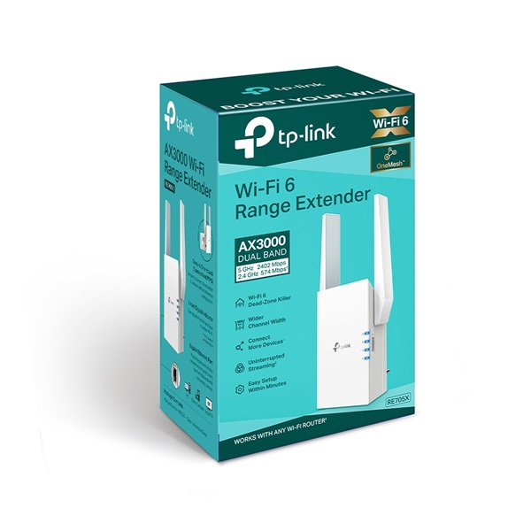 TP-LINK Wireless Range Extender Dual Band AX3000 Wifi 6, RE705X (RE705X)