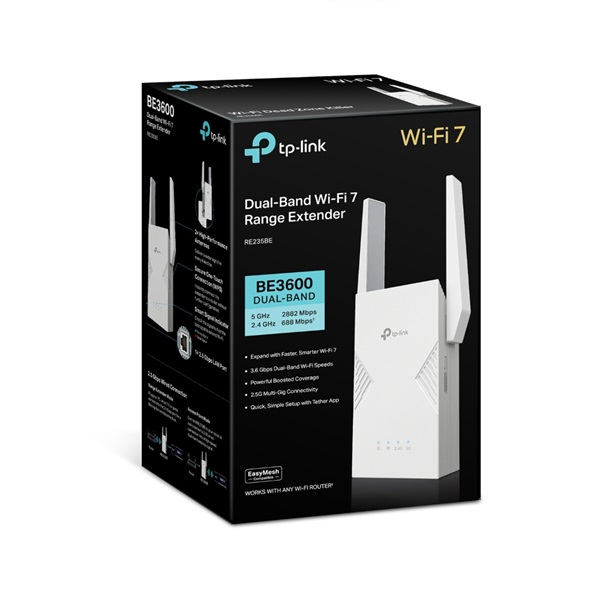 TP-LINK Wireless Range Extender Dual Band BE3600 Wifi 7, RE235BE (RE235BE)