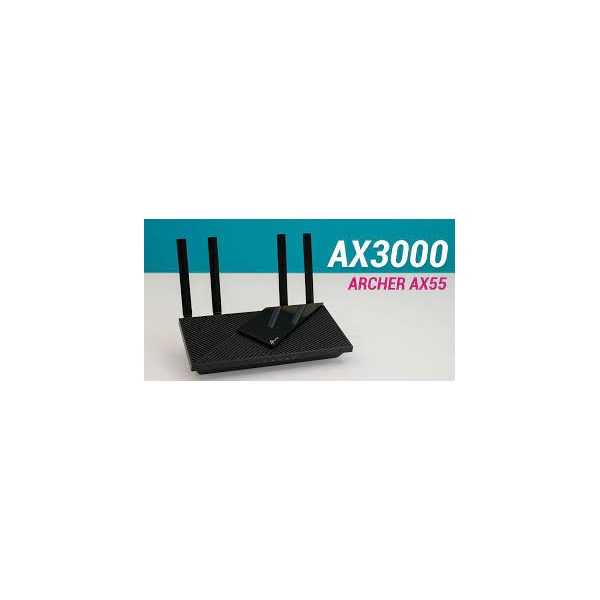 TP-LINK Wireless Router Dual Band AX3000 1xWAN(1000Mbps) + 4xLAN(1000Mbps) + 1xUSB 3.0, Archer AX55 (ARCHER AX55)
