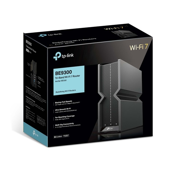 TP-LINK Wireless Router Tri-Band BE9300 1xWAN(2.5Gbps) + 4xLAN(2.5Gbps) + 1xUSB 3.0, Archer BE550 (ARCHER BE550)