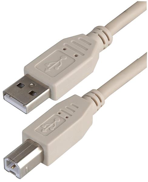 USB A male - USB B male 3m nyomtató kábel
