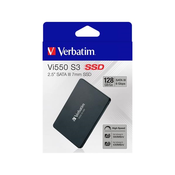 VERBATIM SSD (belső memória), 128GB, SATA 3, 430/560MB/s, "Vi550" (49350)