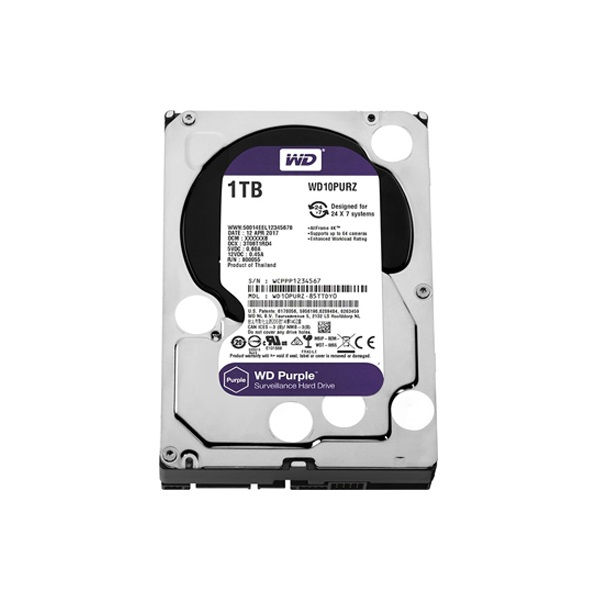 WESTERN DIGITAL 3.5" HDD SATA-III 1TB 5400rpm 64MB Cache, CAVIAR Purple (WD10PURZ)