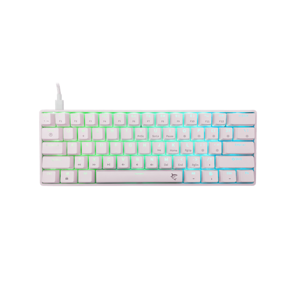 WHITE SHARK GK-004223W/BL-HU SHINOBI-2/W-BL-HU vezetékes mech. bill. 62 kék gomb,fehér,magyar (WS GK-004223W/BL-HU)