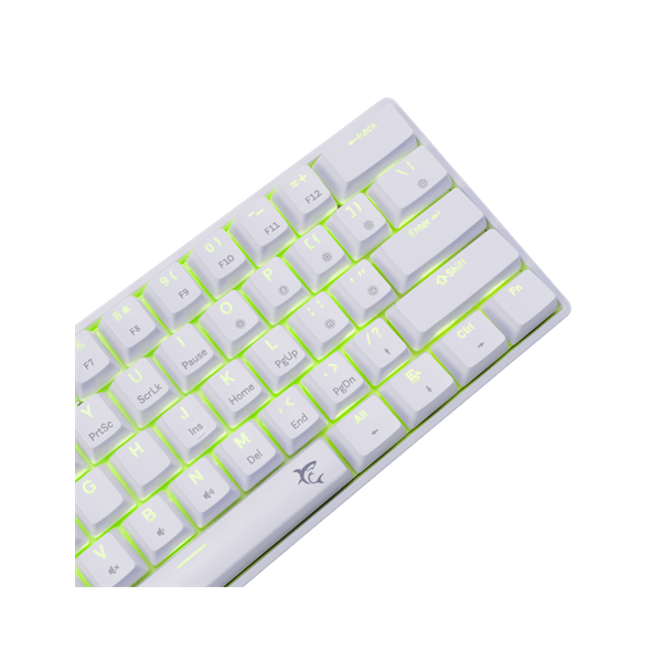 WHITE SHARK GK-004223W/BL-HU SHINOBI-2/W-BL-HU vezetékes mech. bill. 62 kék gomb,fehér,magyar (WS GK-004223W/BL-HU)