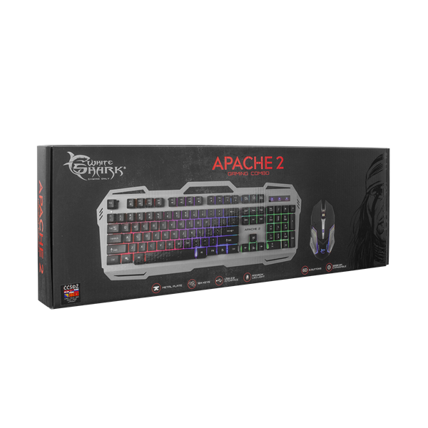 WHITE SHARK APACHE-2HU Combo gamer billetyűzet (magyar) + GAMER EGÉR (WS GMK-1901HU)