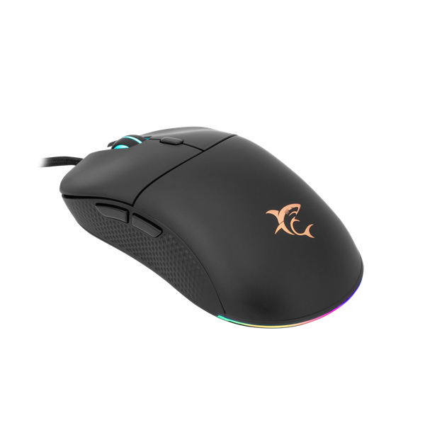 WHITE SHARK BAGDEMAGUS-B, GM-5010B gamer egér, 6D, fekete, 7200 dpi, RGB (WS GM-5010B)