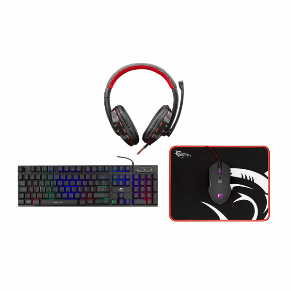 WHITE SHARK COMANCHE-3 gamer combo billetyűzet (magyar) + egér + fejhallgató + egérpad (WS GC-4104HU)